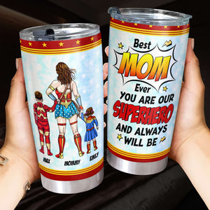 Personalized Gifts For Mom Tumbler Best Hero Mom Ever Mother's Day 03HUTI190325PA - Tumbler Cup - GoDuckee