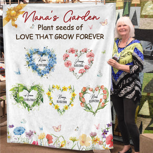 Personalized Gifts For Mom Blanket, Birth Moth Flower Heart 03qhti280325 - Blanket - GoDuckee
