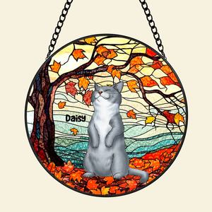 Personalized Autumn Cat Suncatcher 03qhti030824 - Ornament - GoDuckee