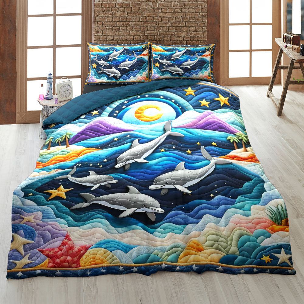 Gifts For Dolphin Lover Quilt Bed Set 041huti220125 - Blanket - GoDuckee