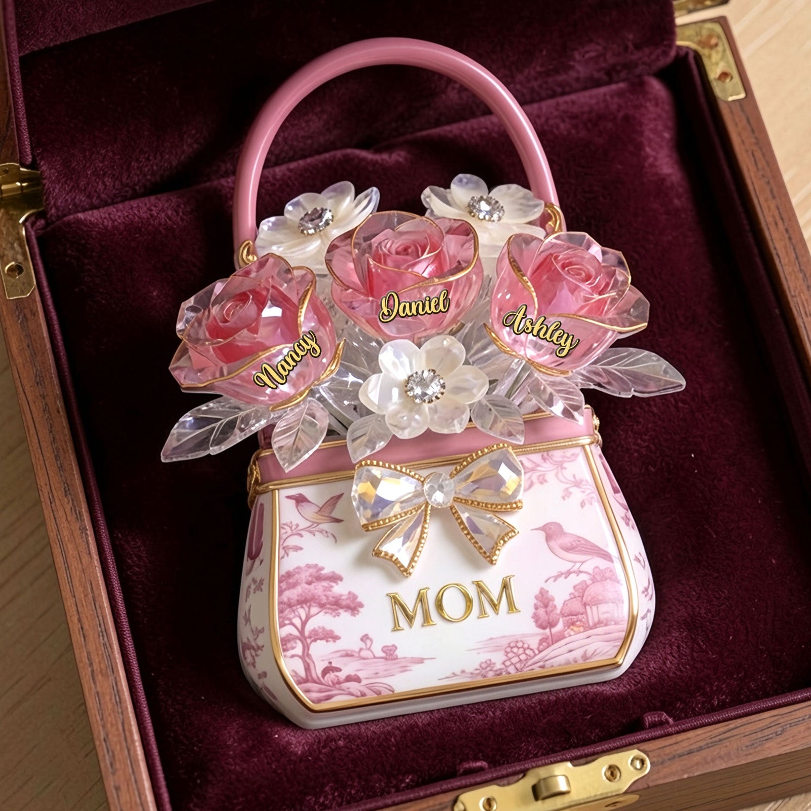 Mom Flower Basket Acrylic Plaque - Personalized Gifts For Mom 01PGTI310326 - Shaped Plaques - GoDuckee