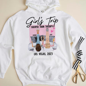 Girl's Trip Cheaper Than Therapy Personalized Bestie T-shirt - Hoodie - Sweatshirt Gift For Friends - Shirts - GoDuckee
