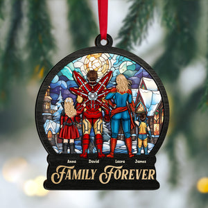 Personalized Gifts For Family Suncatcher Ornament, Superhero Family Forever 01NATI300724PA - Ornament - GoDuckee