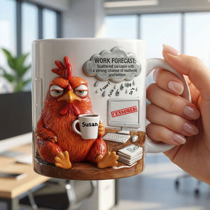 Attitude Rooster Office Worker Work Forecast Coffee Mug, Personalized Gifts For Coworker 05QHTI230126 - Coffee Mug - GoDuckee