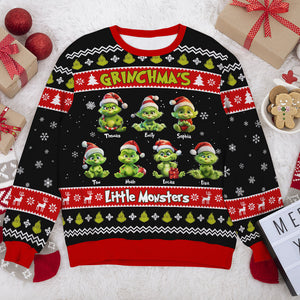 Personalized Gift for Grandma, Little Green Monsters Ugly Sweater 01TOTI270924 - AOP Products - GoDuckee