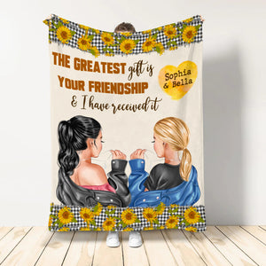 The Greatest Gift If Your Friendship, Personalized Blanket, Gifts For Besties - Blanket - GoDuckee