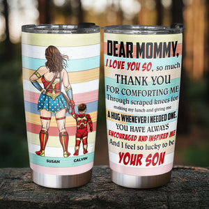 Personalized Gifts For Mom Tumbler Superhero Mom And Kid 01ACTI110325PA - Tumbler Cup - GoDuckee