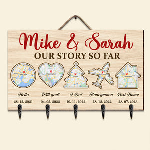 Personalized Gift For Couple Wood Key Hanger 02OHTI210624 - Wood Sign - GoDuckee