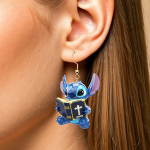Blue Alien Earrings - Personalized Gifts For Jesus Lovers 03nati090725 - Earrings - GoDuckee