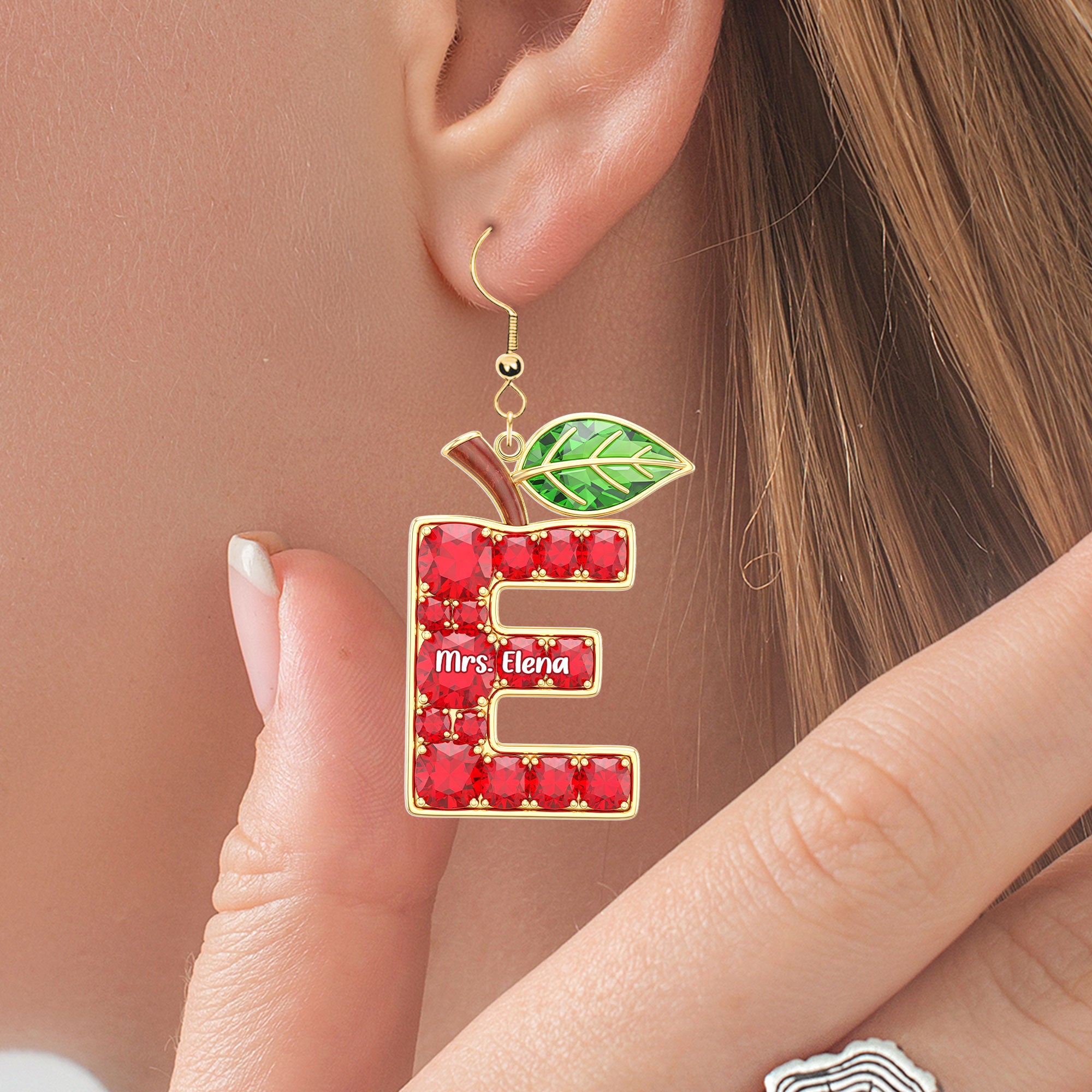 Cute Teacher Earrings - Personalized Gifts For Teachers 01huti150725 - Earrings - GoDuckee