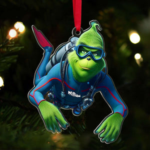 Personalized Christmas Gifts, Green Monster Scuba Diving Acrylic Ornament 04OHTI251124 - Ornament - GoDuckee