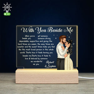 With You Beside Me - Personalized Couple Led Light - Gift For Couple - Led Night Light - GoDuckee