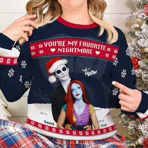 Personalized Gift For Couples, Christmas Ugly Sweater 02HUHU051024 You're My Favorite Nightmare - Ugly Christmas Sweater - GoDuckee