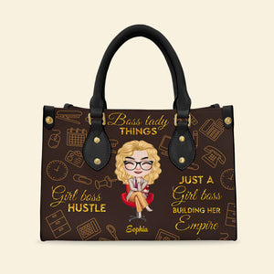 Just A Girl Boss Building Her Empire, Personalized Boss Leather Bag 02BHDT231222HH - Leather Bag - GoDuckee