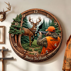 Hunting Lover Clock - Personalized Gifts For Hunter 1 Layer Acrylic Hanging Wall Clock 01HUTI231225 - Hanging Wall Clock - GoDuckee