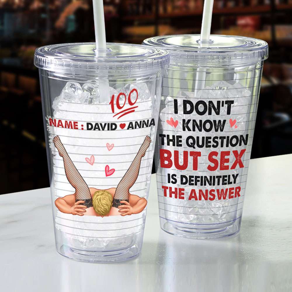 Personalized Funny Couple Tumbler - All My Naughty Thoughts Involve Me -  GoDuckee