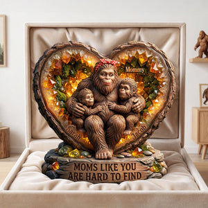 Sasquatch Mom And Kids Acrylic Plaque - Personalized Gifts For Mother's Day Plaque 04HUTI020426 - Shaped Plaques - GoDuckee