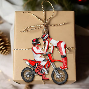 Personalized Gift For Couple Christmas Ornament Motorcross Couple 015ACTI111124PA - Ornament - GoDuckee