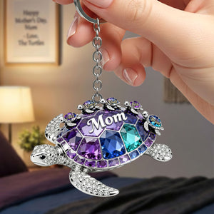 Turtle Mom Keychain - Personalized Gifts For Mom Keychain 02TOTI020226 - Keychains - GoDuckee
