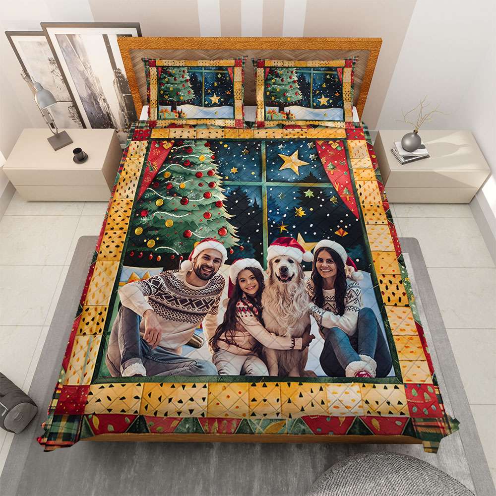Custom Photo Gifts For Family Quilt Bedding Set 04HUTI311024 - Blanket - GoDuckee