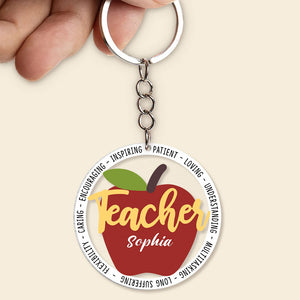 Inspiring Patient Loving - Personalized Teacher Keychain - Gift For Teacher - Keychains - GoDuckee