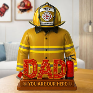 Firefighter Dad Acrylic Plaque - Personalized Gifts For Dad 01OHTI150525 - Shaped Plaques - GoDuckee