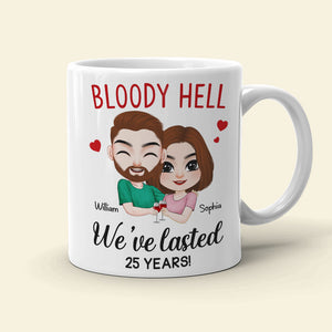 Bloody Hell, Gift For Couple, Personalized Mug, Hugging Couple Gift, Anniversary Gift - Coffee Mug - GoDuckee