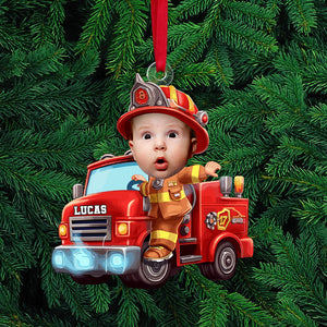 Custom Photo Gifts For Kid Firefighter Ornament 03ohti211124 - Ornament - GoDuckee