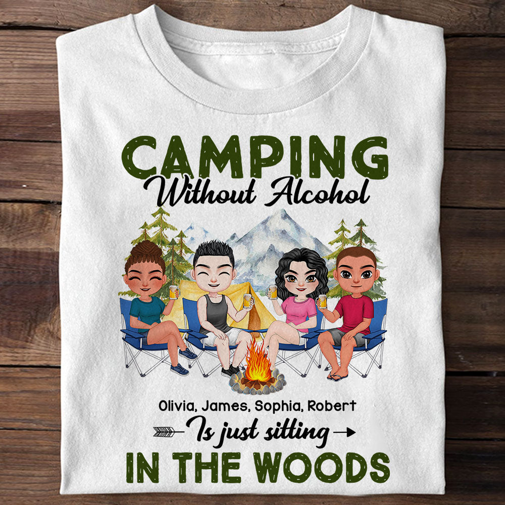 Camping Without Alcohol Personalized Shirt, Gift For Camping Lovers - Shirts - GoDuckee