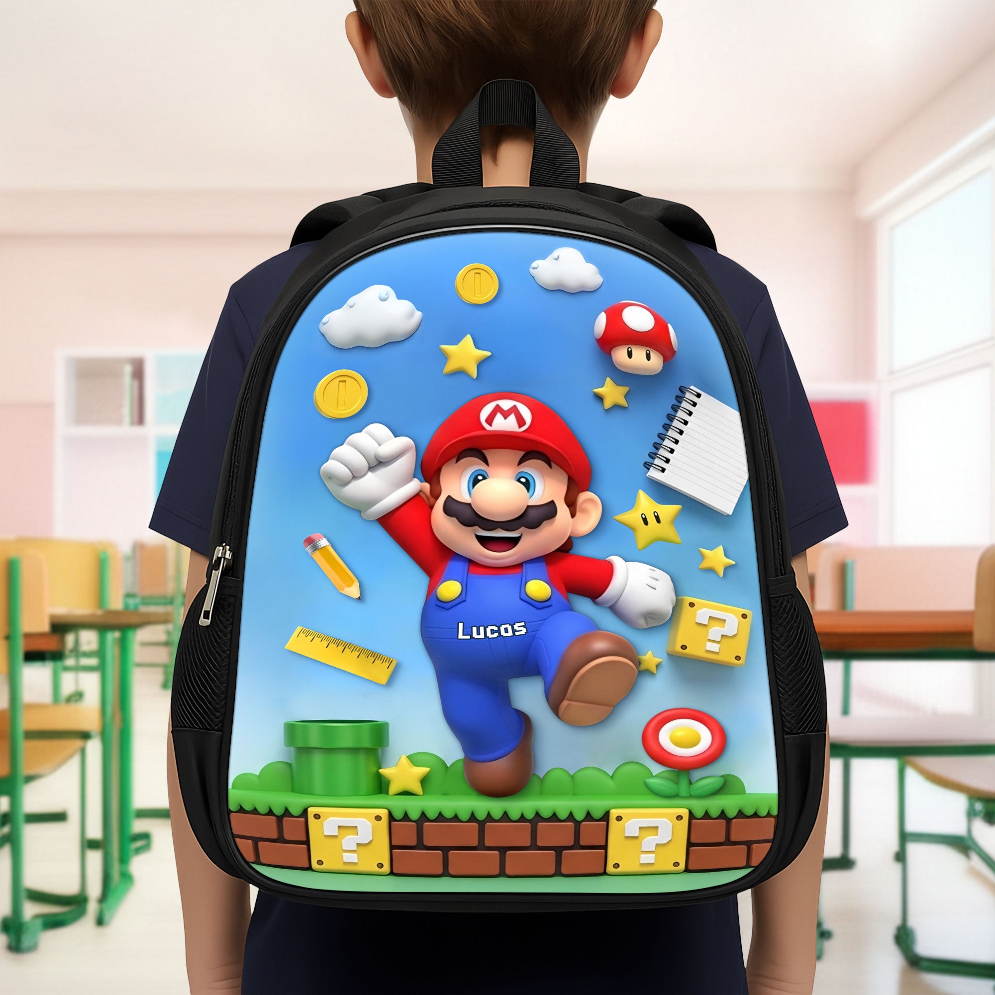 Cute Character School Bag - Personalized Gifts For Kids 05toti040825 - Backpack - GoDuckee