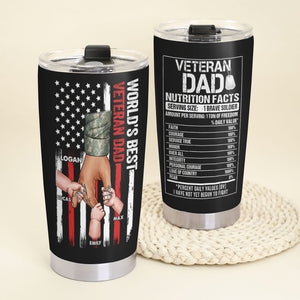 World's Best Veteran Dad, Personalized Tumbler, Gift For Veteran Dad, 05huti080523hh - Tumbler Cup - GoDuckee