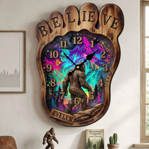 Sasquatch Acrylic Hanging Wall Clock - Personalized Gifts For Bigfoot Lovers 02huti200326 - Hanging Wall Clock - GoDuckee