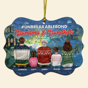 Unbreakablebond, Grandma & Grandkids, Gift For Grandma, Personalized Wood Ornament, Family Ornament, Christmas Gift 061123 - Ornament - GoDuckee