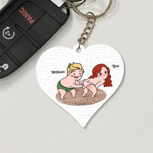 You Have My Heart Personalized Keychain, Gift For Funny Couple - Keychains - GoDuckee