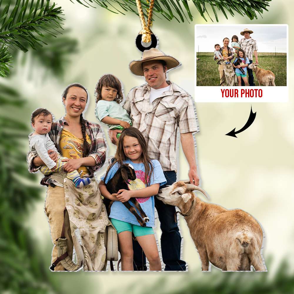 Farmer Animal Family - Custom Photo, Personalized Ornament, Gifts For Farmer - Ornament - GoDuckee