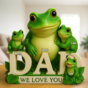 Frog Dad Plaque - Personalized Gifts For Dad 02huti100525 - Shaped Plaques - GoDuckee