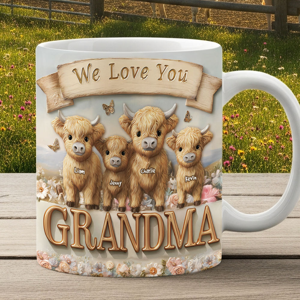 Highland Cow Grandma Mug - Personalized Gifts For Grandma 05tgti140625 - Coffee Mug - GoDuckee