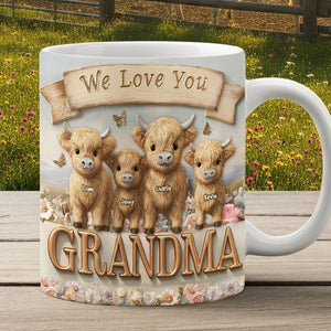 Highland Cow Grandma Mug - Personalized Gifts For Grandma 05tgti140625 - Coffee Mug - GoDuckee