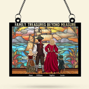 Personalized Gifts For Pirate Family Acrylic Suncatcher 02KATI050824PA - Ornament - GoDuckee