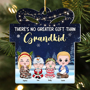 There's No Greater Gift Than Grandkids, Gift For Grandkids, Personalized Acrylic Ornament, Christmas Kids Ornament, Christmas Gift [UP TO 6 KIDS-P] - Ornament - GoDuckee