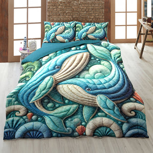 Gifts For Whale Couple Quilt Bedding Set 06kati100125 - Blanket - GoDuckee