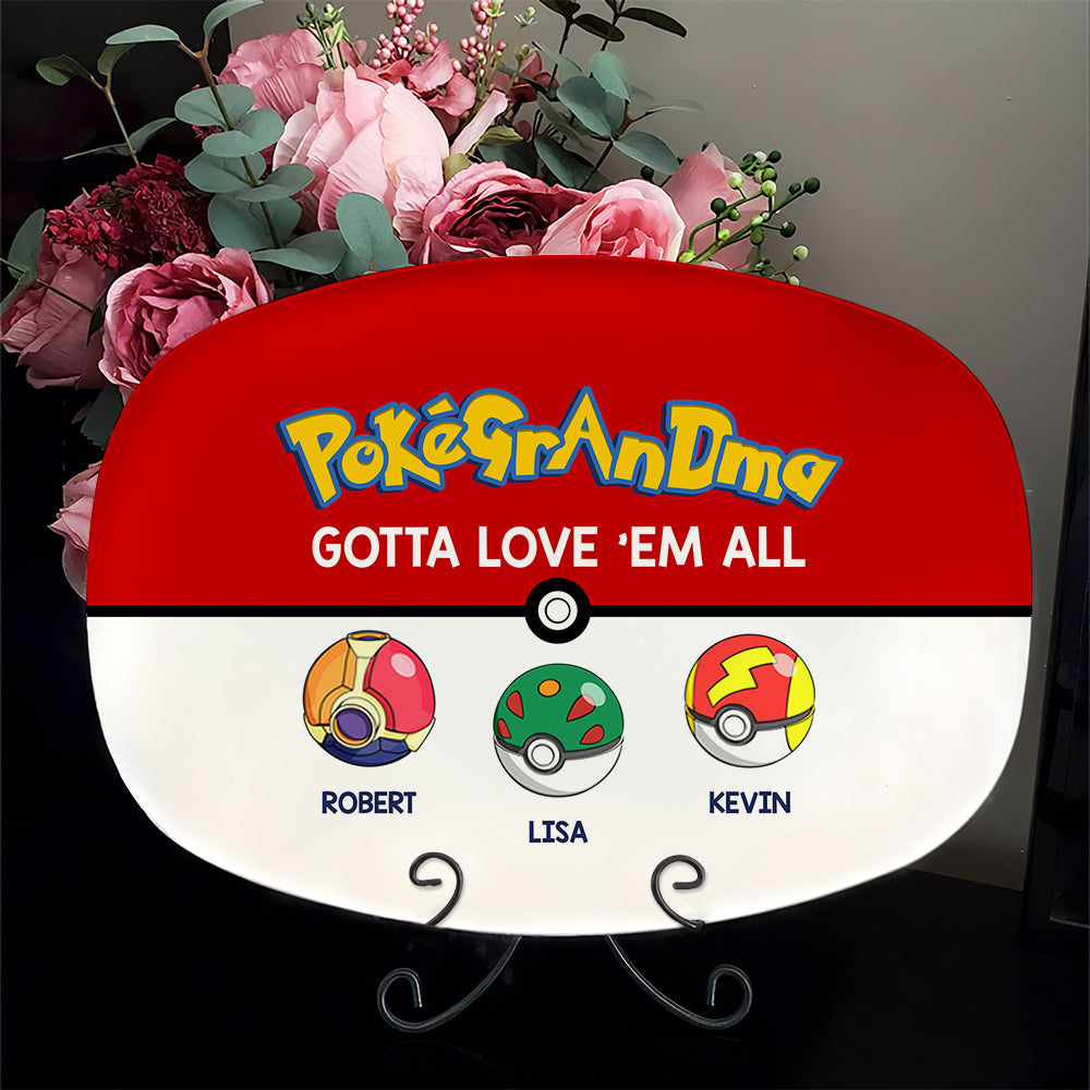 Gotta Love 'Em All Personalized Resin Plate, Gift For Family-2OHDT220623 - Resin Plate - GoDuckee