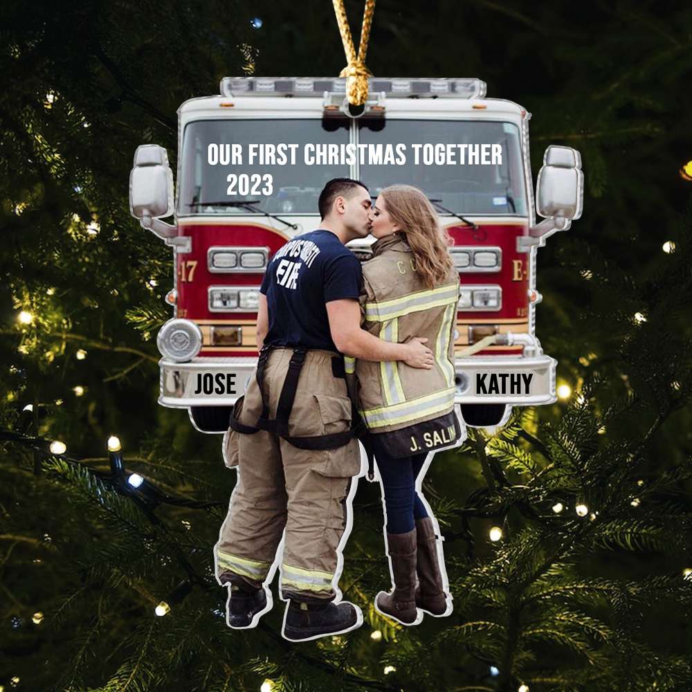 Firefighter - Couple Christmas Together, Personalized Ornament, Christmas Gifts - Ornament - GoDuckee