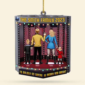 To Boldly Go Where Is Merry And Bright, Gift For Family, Personalized Acrylic Ornament, Family TV Series Ornament, Christmas Gift 03HTTI231123HH - Ornament - GoDuckee