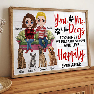 You, Me & The Dogs, Gift For Dog Lover, Personalized Poster, Couple Dog Canvas Print, Couple Gift 05NTDT301122HH - Poster & Canvas - GoDuckee