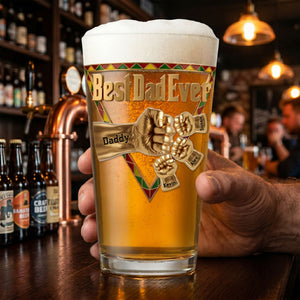 The Black Father Beer Glass - Personalized Gifts For Dad 06huti230526 - Beer Glasses - GoDuckee