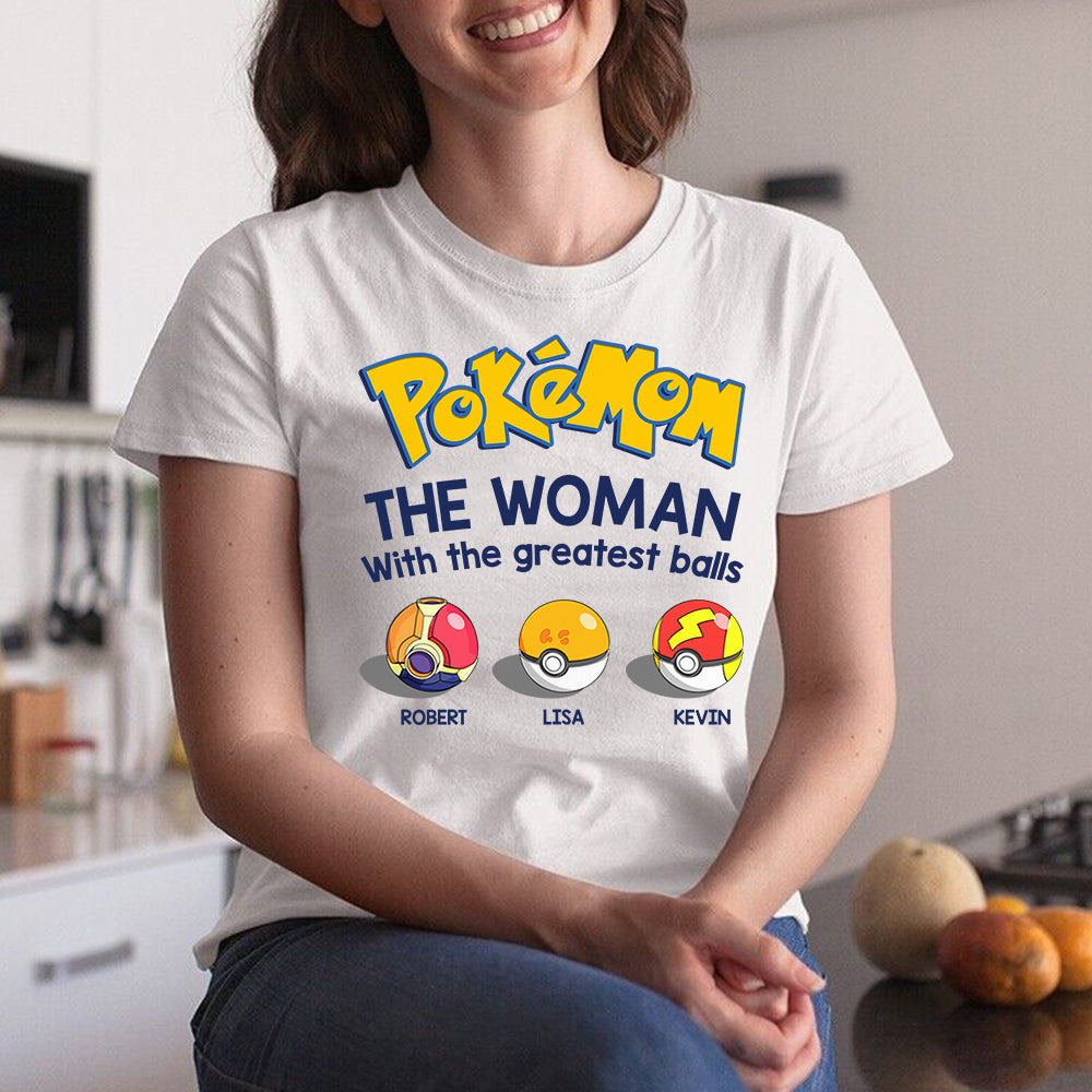 Mom The Woman With The Greatest Balls Personalized Shirt-1ohdt080623 - Shirts - GoDuckee