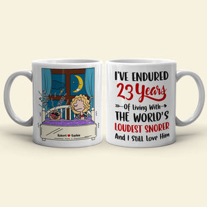 I've Endured Living With The World's Loudest Snorer, Couple Gift, Personalized Mug, Funny Couple Mug - Coffee Mug - GoDuckee