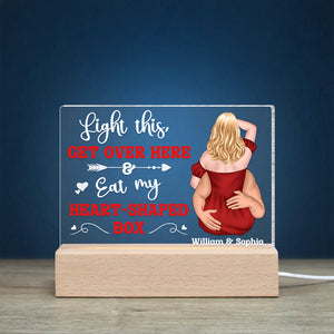 Light This Get Over Here, Personalized 3D Led Light, Naughty Couple, Gifts For Couple - Led Night Light - GoDuckee