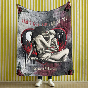 Deathly Love Gothic Skull Couple Blanket, Personalized Gifts For Couple 04qhti091225 - Blanket - GoDuckee